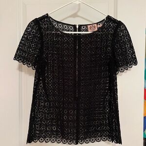 Juicy Couture 2000s Vintage Floral Eyelet Top Sz. Petite